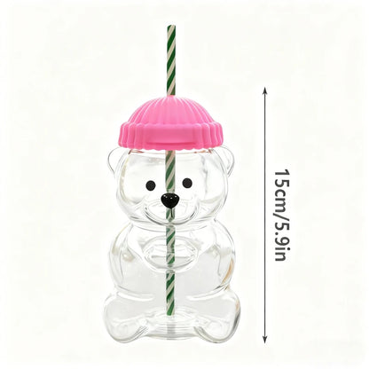 Glass Bear Cup-Star Bear Straw