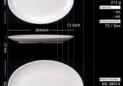 Oval White Melamine Plates Dinner