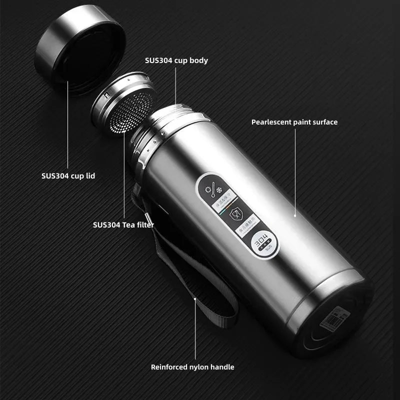 500ML-1Liter Stainless Steel Thermos Bottle with LED