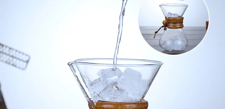 Hand Glass Coffee Kettle with Stainless Steel Filter