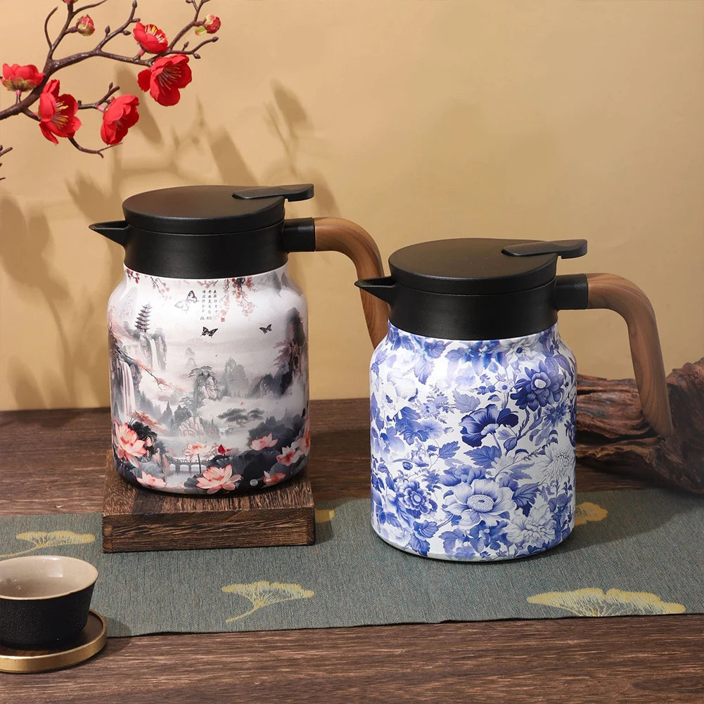 Vintage Floral Tea Thermos Stainless Steel