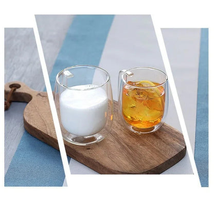 Heat Resistant High Borosilicate Glass Mug Double Wall Glass