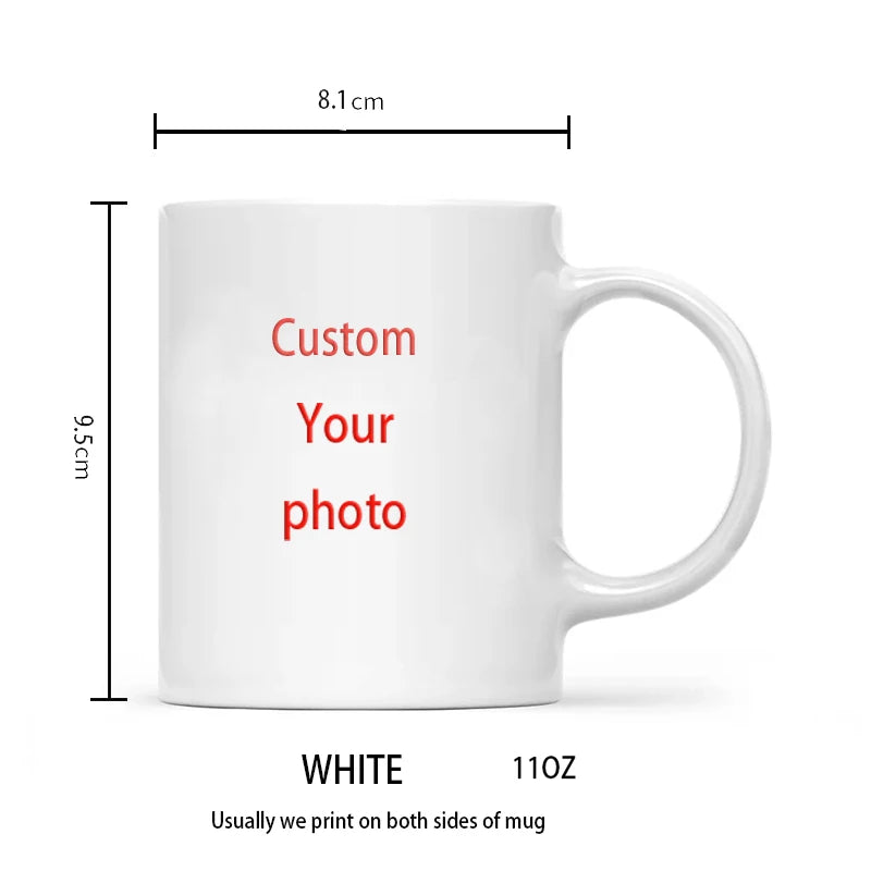 Personalized Your Photo Mug, Custom NAME Logo TEXT Cup,