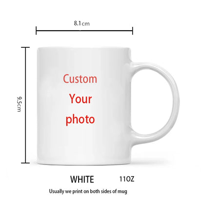 Personalized Your Photo Mug, Custom NAME Logo TEXT Cup,
