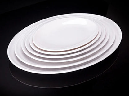 Oval White Melamine Plates Dinner