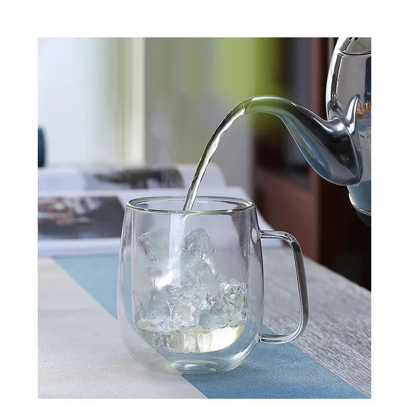 Heat Resistant High Borosilicate Glass Mug Double Wall Glass