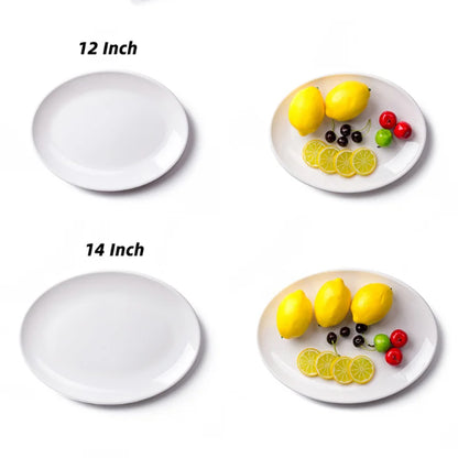 Oval White Melamine Plates Dinner