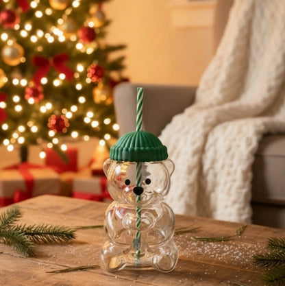 Glass Bear Cup-Star Bear Straw