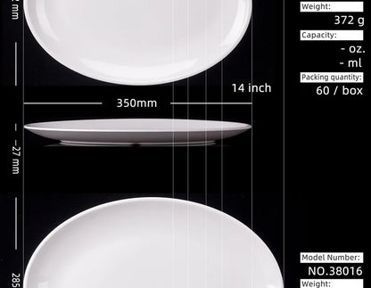 Oval White Melamine Plates Dinner