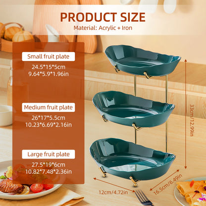 Fruit Bowl for Kitchen Counter 3 Tier Acrylic