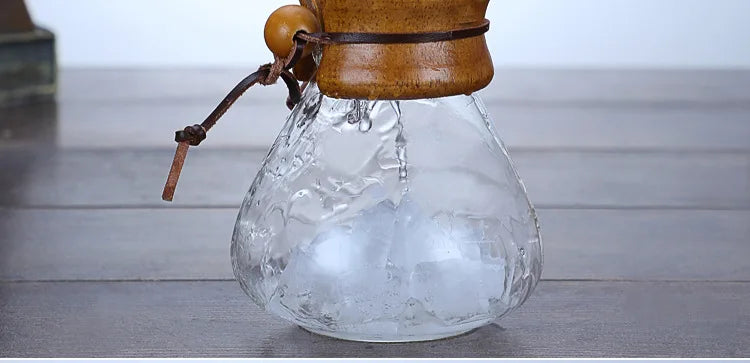 Hand Glass Coffee Kettle with Stainless Steel Filter