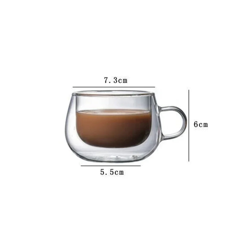 Heat Resistant High Borosilicate Glass Mug Double Wall Glass