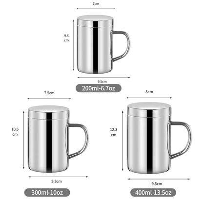 Stainless Steel Coffee Double Walled Mugs