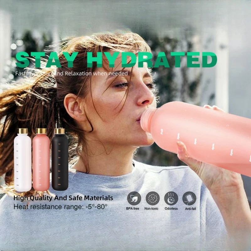 Bottle With Time Marker 32 OZ Motivational Reusable Fitness Sports