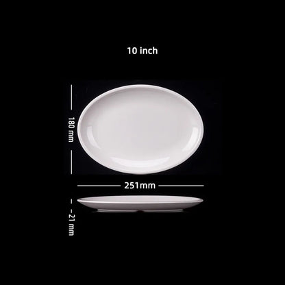 Oval White Melamine Plates Dinner