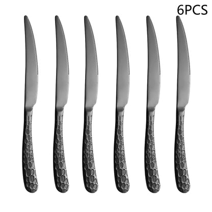 Black stainless steel cutlery knife