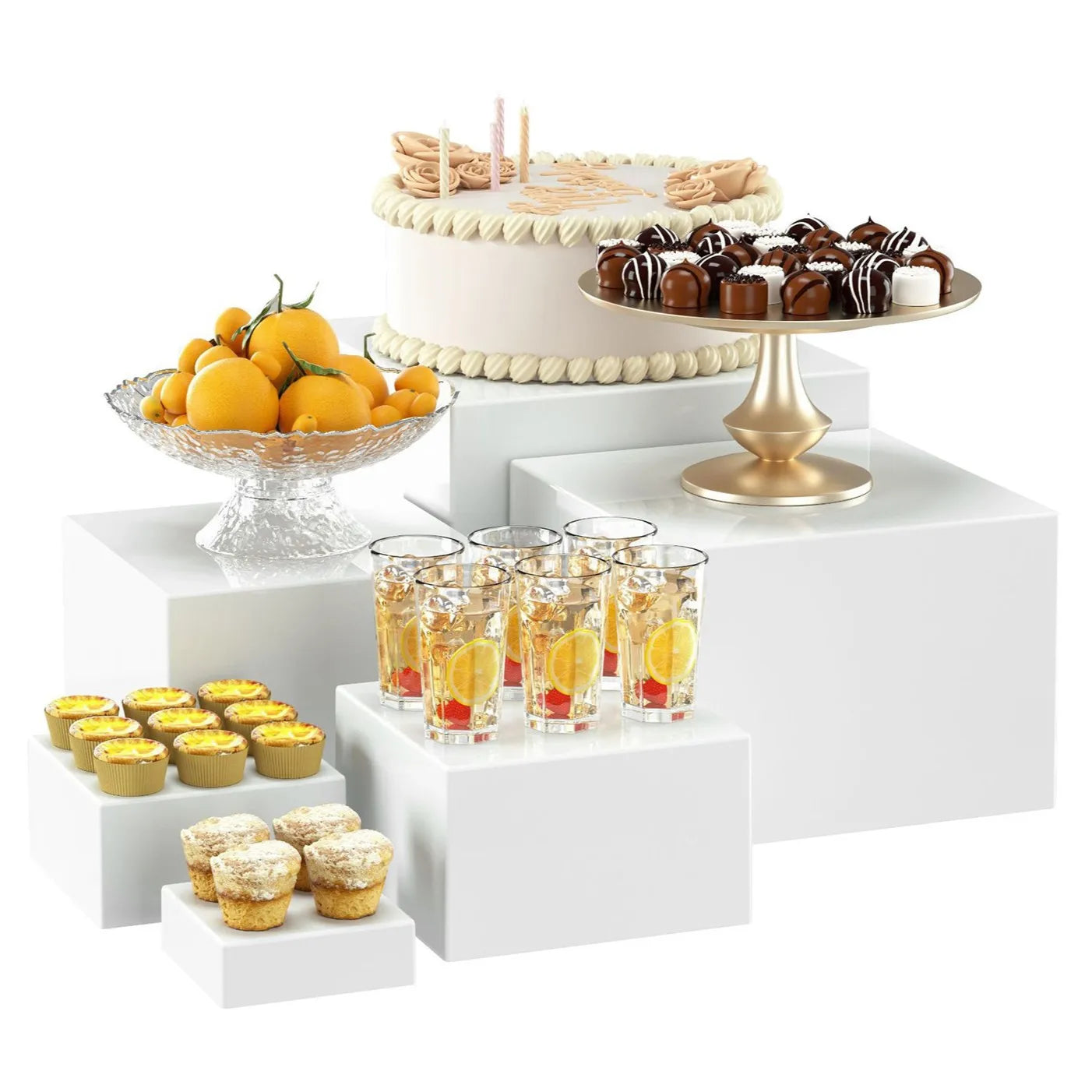 6pcs Acrylic Buffet Riser Food