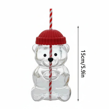 Glass Bear Cup-Star Bear Straw