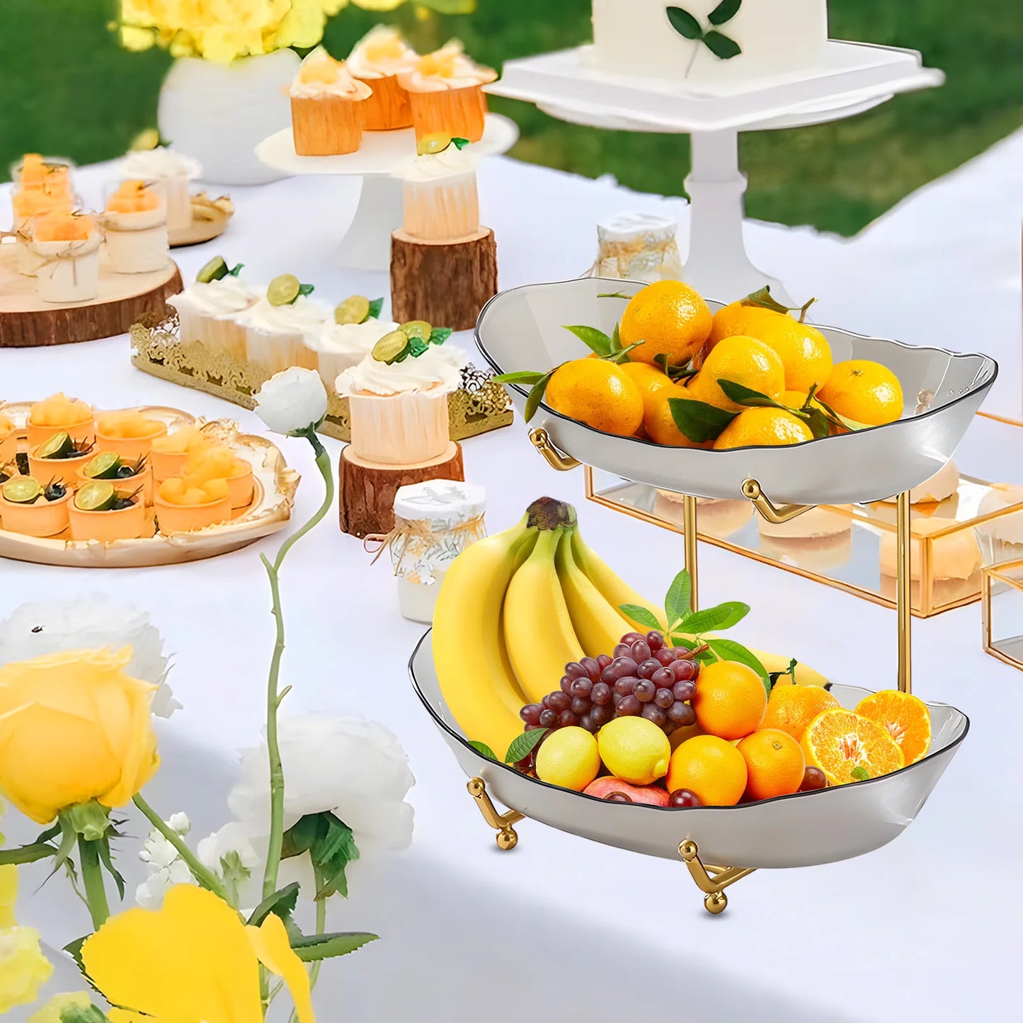 Fruit Bowl for Kitchen Counter 3 Tier Acrylic