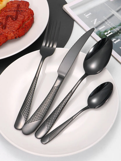 24pc Stainless steel tableware star steak