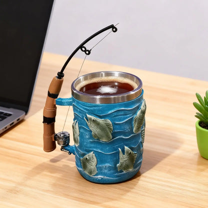 Coffee Mug Resin Cold Hot Beverage Water Cup Fishing T