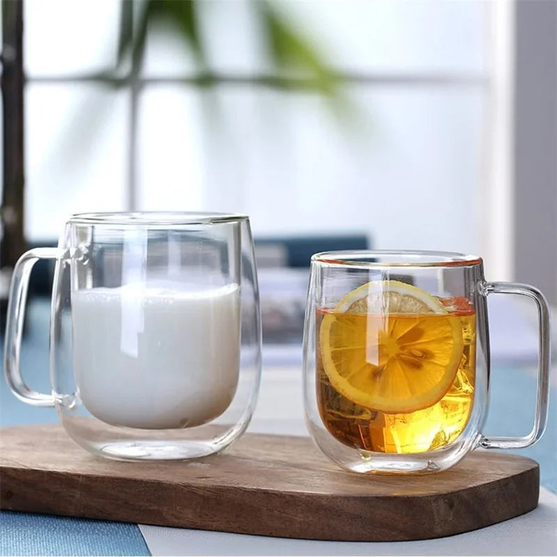 Heat Resistant High Borosilicate Glass Mug Double Wall Glass