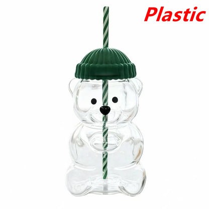 Glass Bear Cup-Star Bear Straw