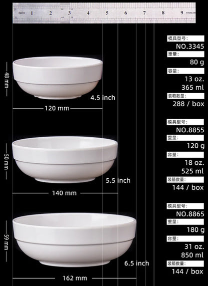 Korea Short White Melamine Bowls
