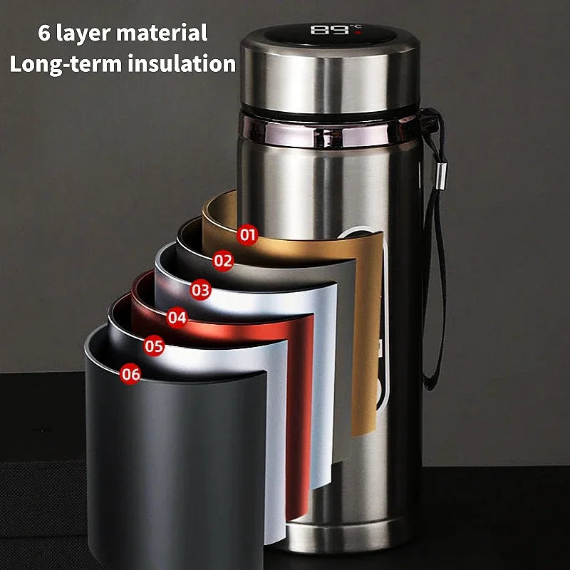500ML-1Liter Stainless Steel Thermos Bottle with LED