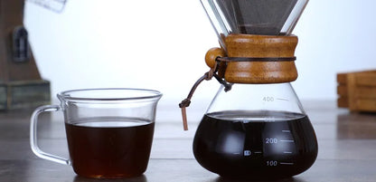 Hand Glass Coffee Kettle with Stainless Steel Filter