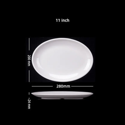 Oval White Melamine Plates Dinner