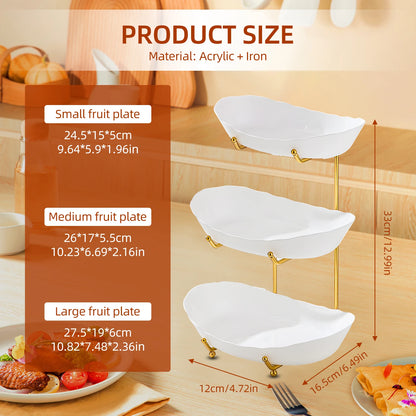 Fruit Bowl for Kitchen Counter 3 Tier Acrylic