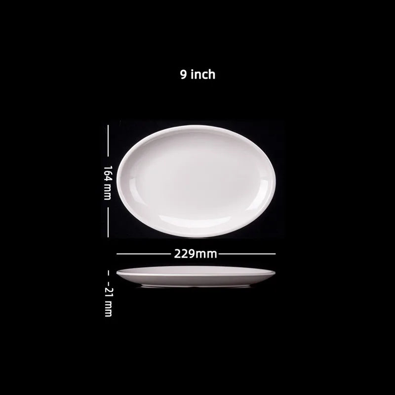 Oval White Melamine Plates Dinner