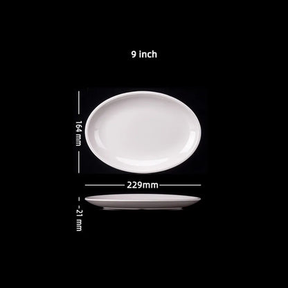 Oval White Melamine Plates Dinner