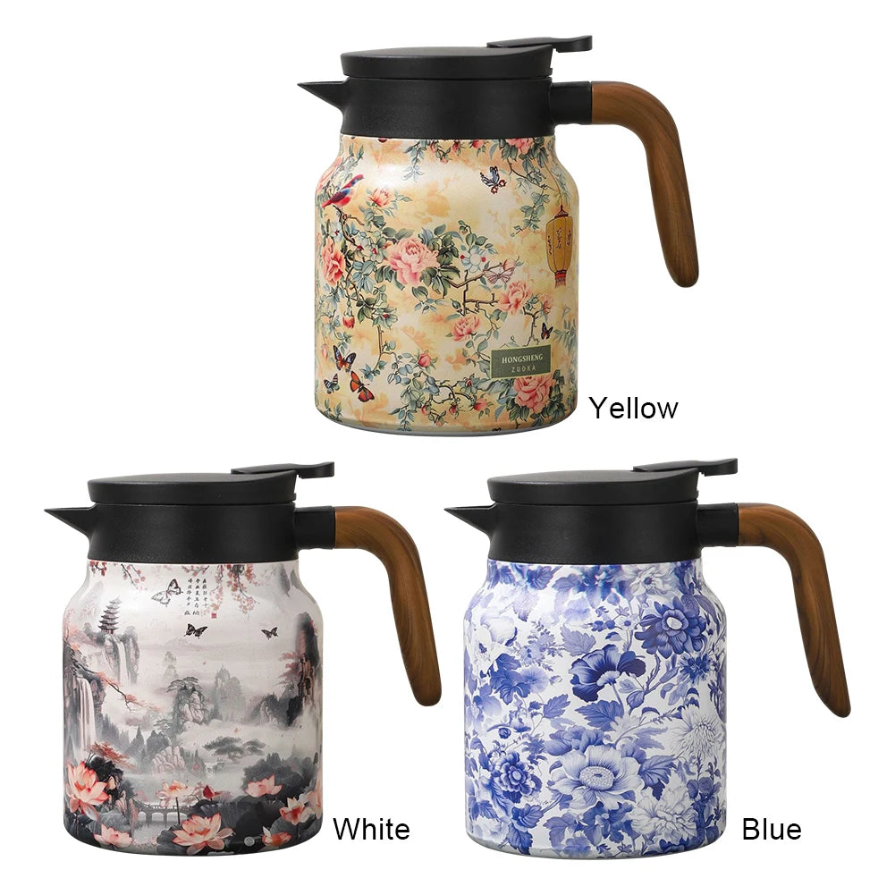 Vintage Floral Tea Thermos Stainless Steel