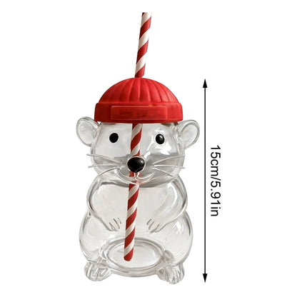 Glass Bear Cup-Star Bear Straw