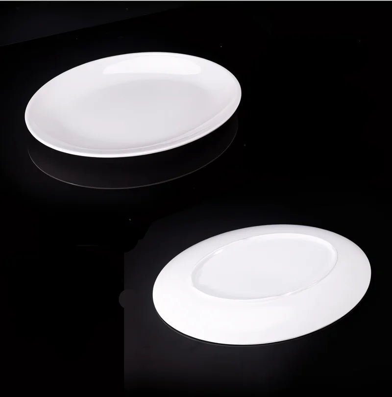 Oval White Melamine Plates Dinner