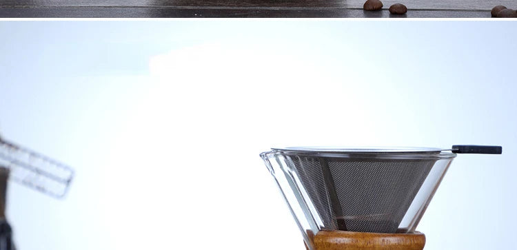 Hand Glass Coffee Kettle with Stainless Steel Filter