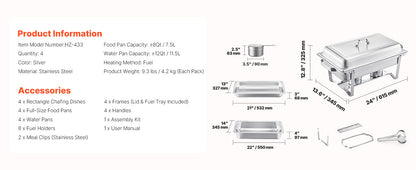 Chafing Dish Buffet Set Stainless Steel Chafer