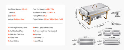 Chafing Dish Buffet Set Stainless Steel Chafer